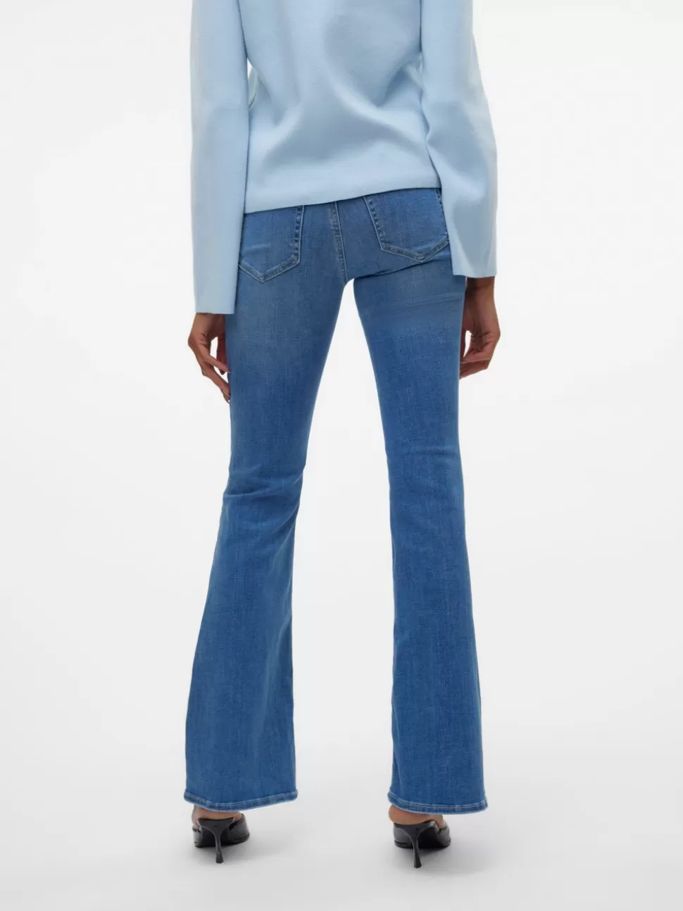 Jeans^VERO MODA VMSIGI Låg Midja Utsvängd Passform Jeans Medium Blue Denim