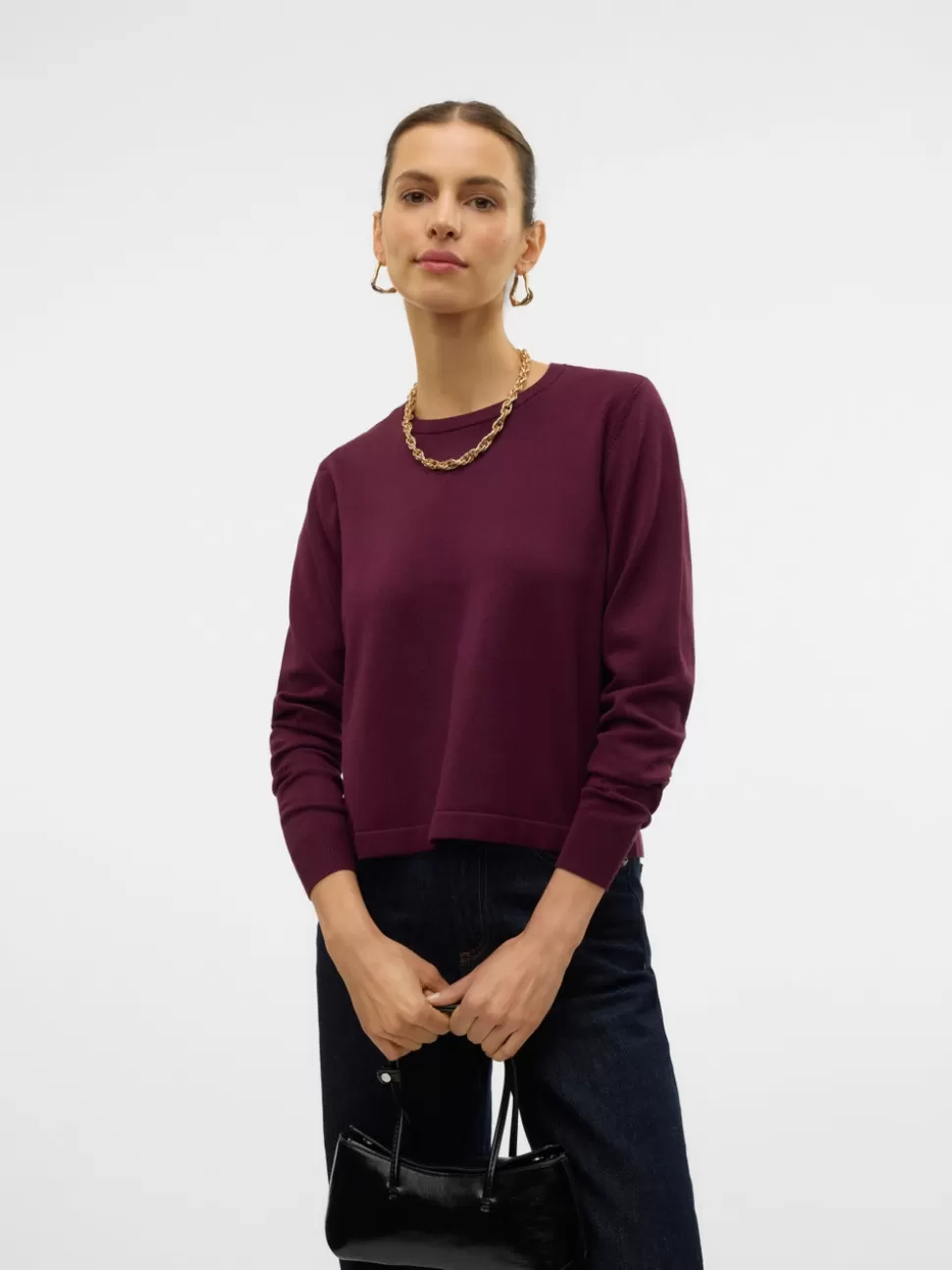 Stickat | Toppar^VERO MODA VMSILJE Pullover Winetasting