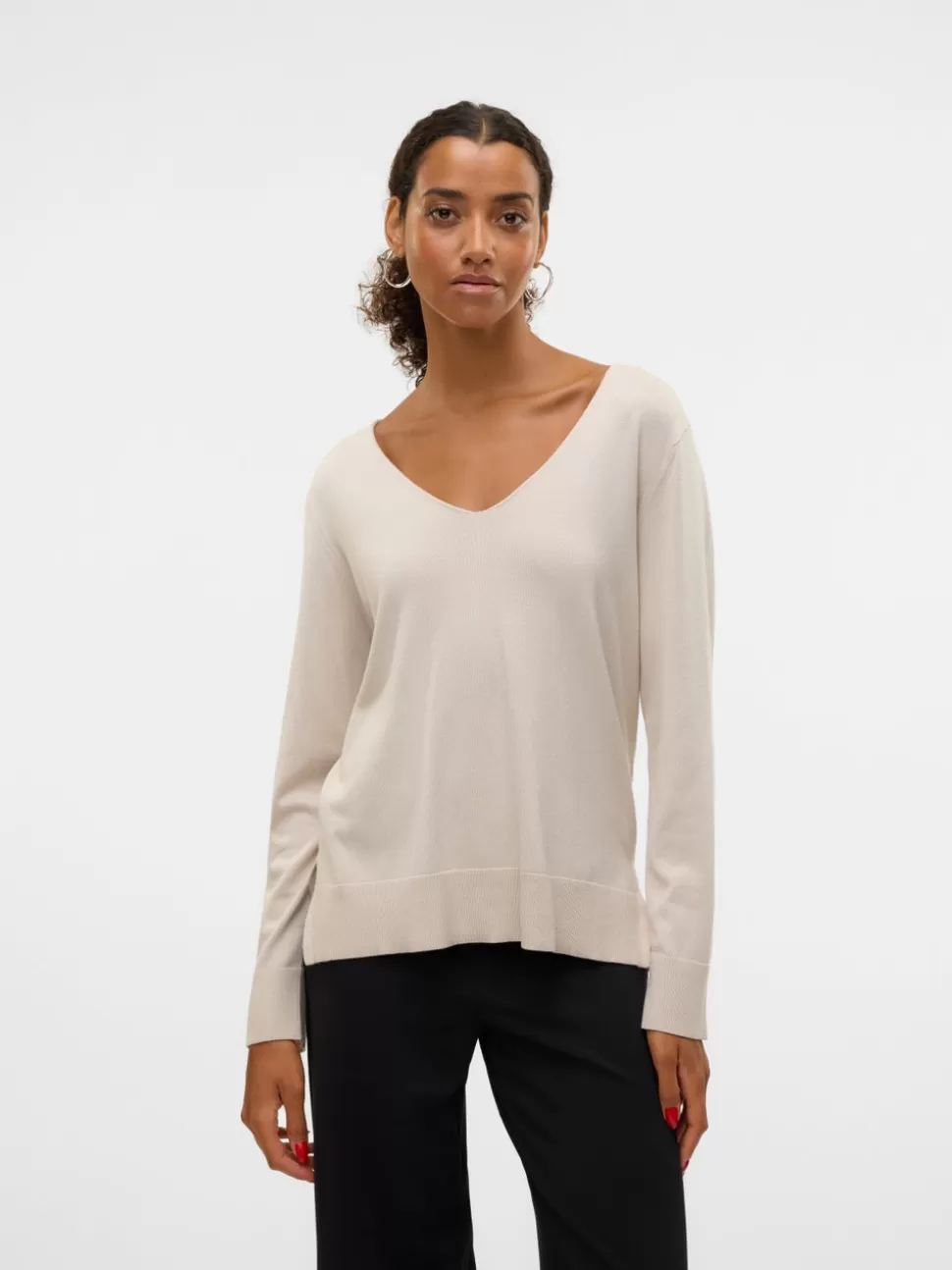 Stickat^VERO MODA VMSILJE Pullover Moonbeam