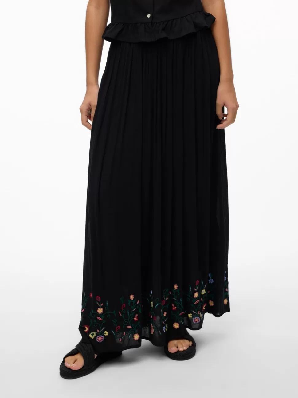 Kjolar^VERO MODA VMSINA Hög Midja Lång Kjol Black