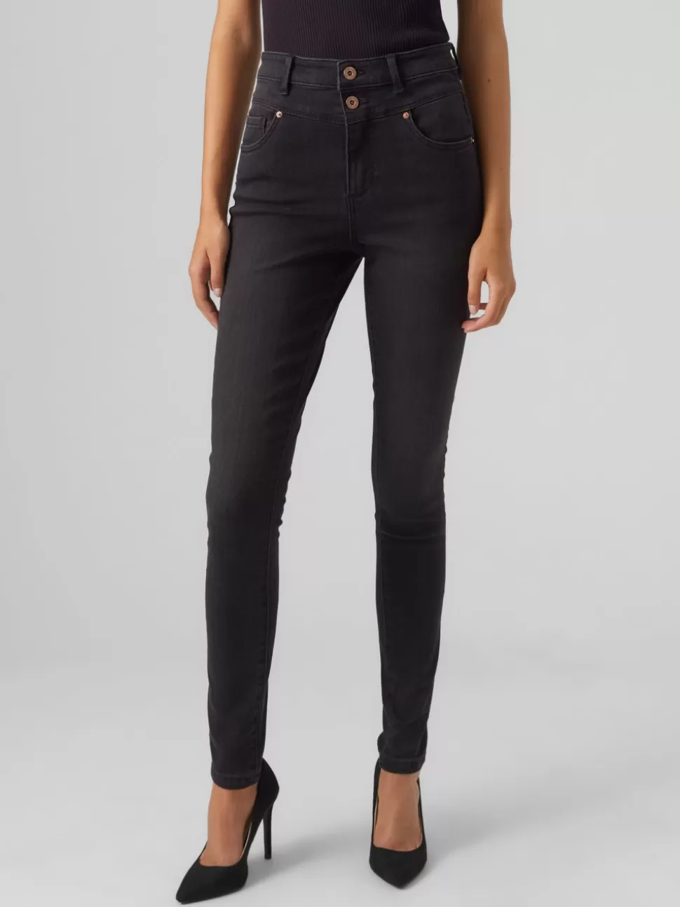 Jeans^VERO MODA VMSOPHIA Hög Midja Skinny Fit Jeans Black Denim