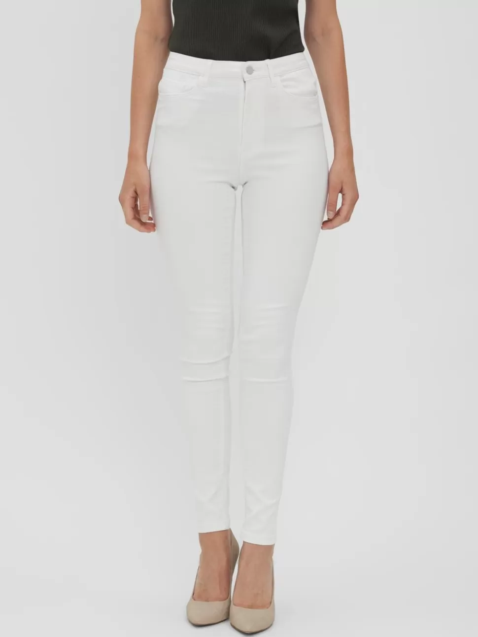 Jeans^VERO MODA VMSOPHIA Hög Midja Skinny Fit Jeans Bright White