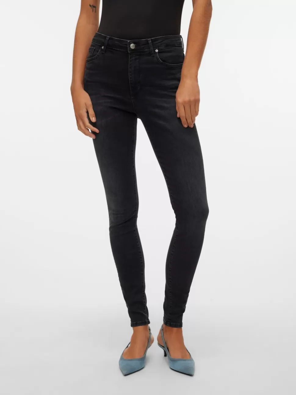 Jeans^VERO MODA VMSOPHIA Hög Midja Skinny Fit Jeans Black Denim