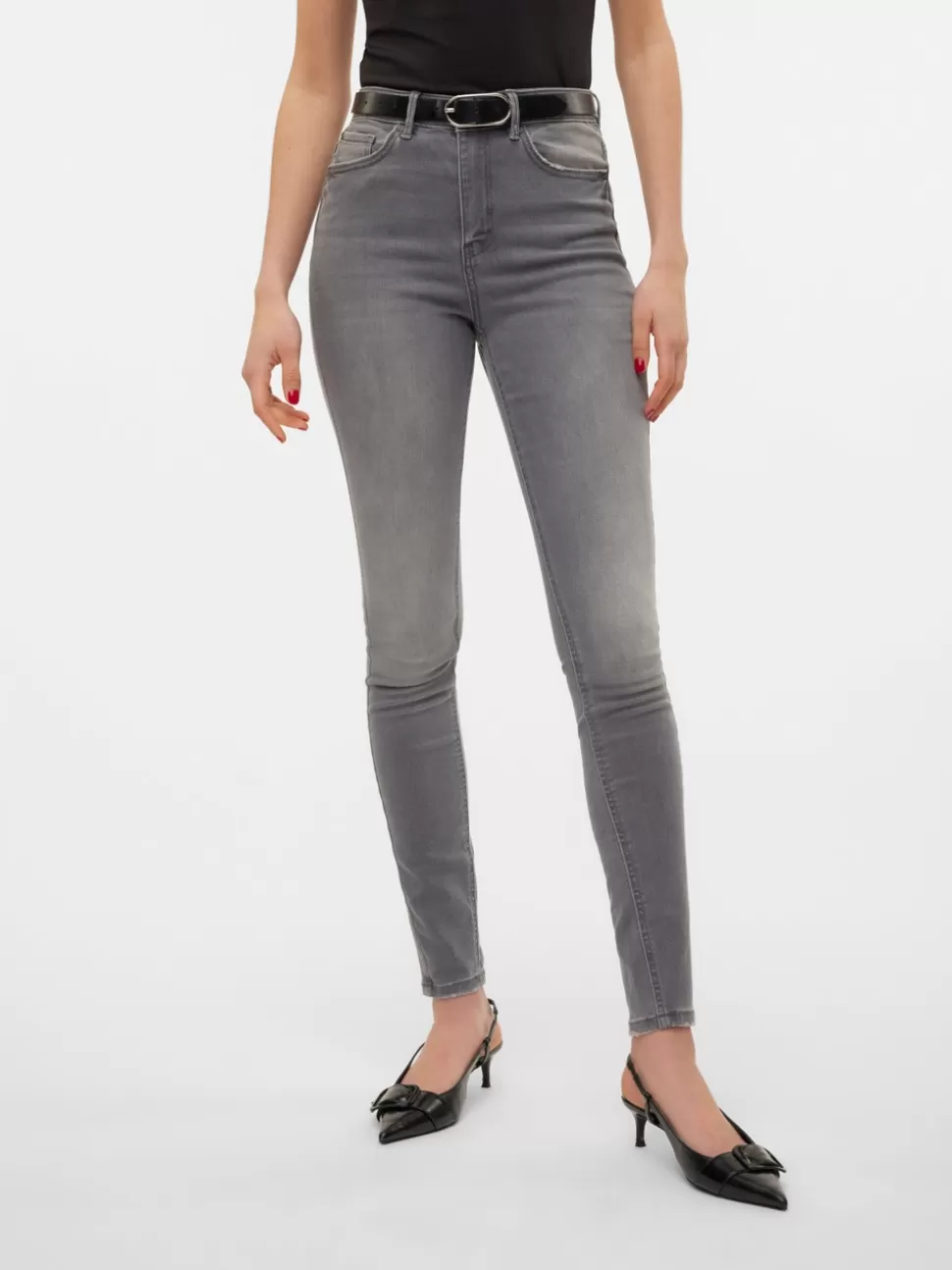 Jeans^VERO MODA VMSOPHIA Hög Midja Skinny Fit Jeans Light Grey Denim
