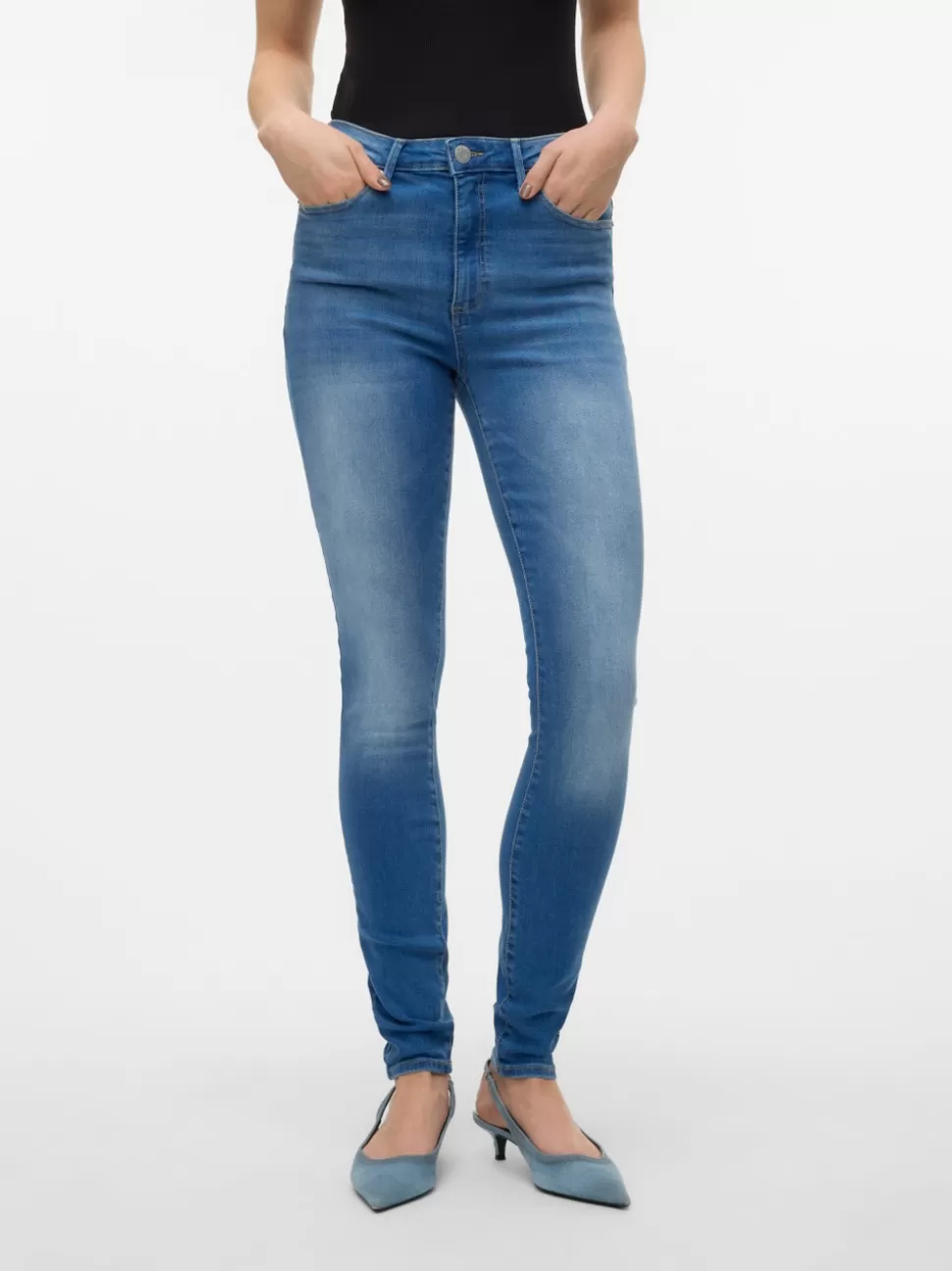 Jeans^VERO MODA VMSOPHIA Hög Midja Skinny Fit Jeans Medium Blue Denim