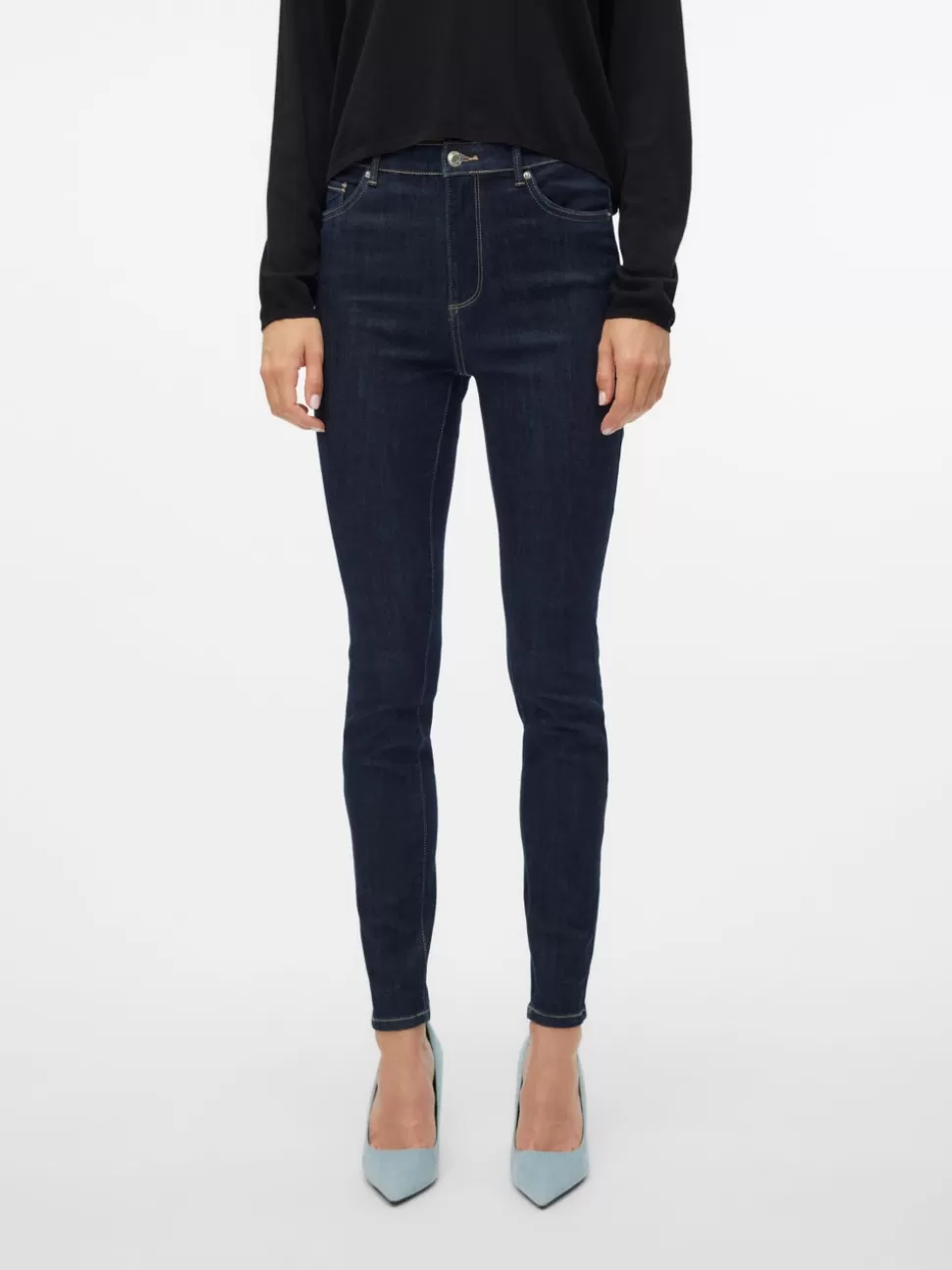 Jeans^VERO MODA VMSOPHIA Hög Midja Skinny Fit Jeans Dark Blue Denim
