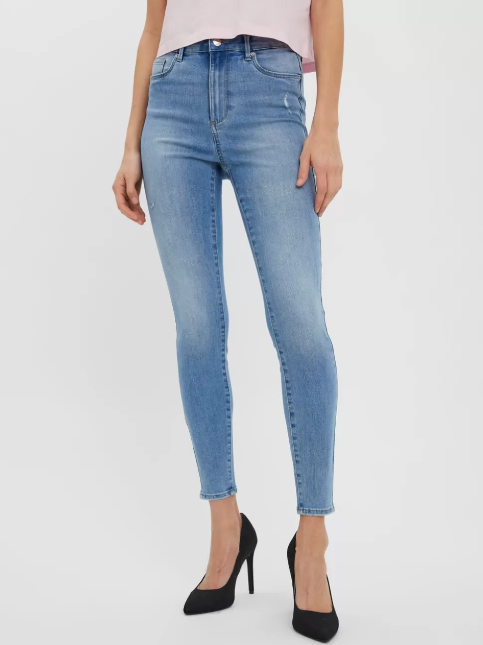 Jeans^VERO MODA VMSOPHIA Hög Midja Skinny Fit Jeans Light Blue Denim