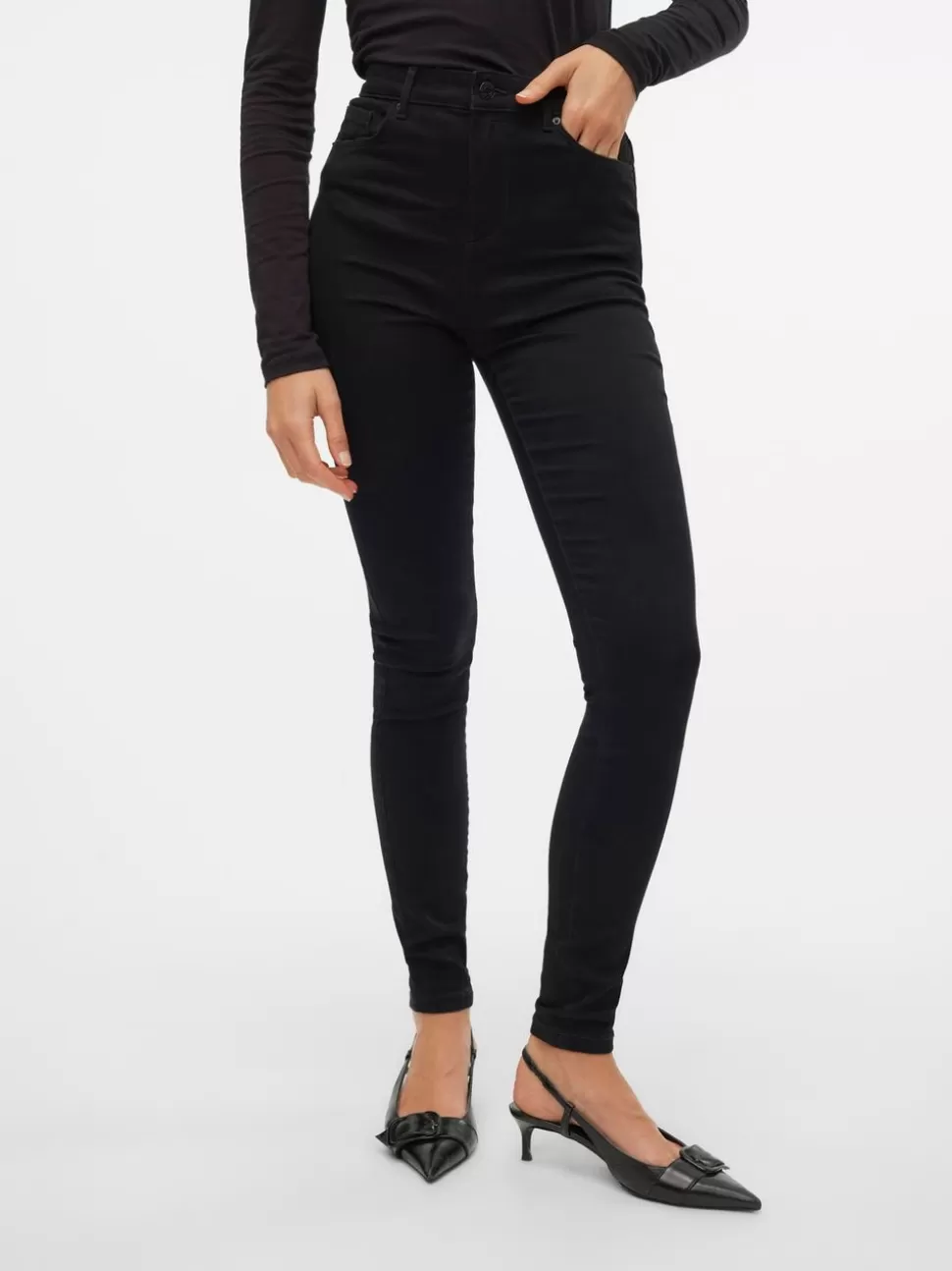 Jeans | Festkläder^VERO MODA VMSOPHIA Hög Midja Skinny Fit Jeans Black