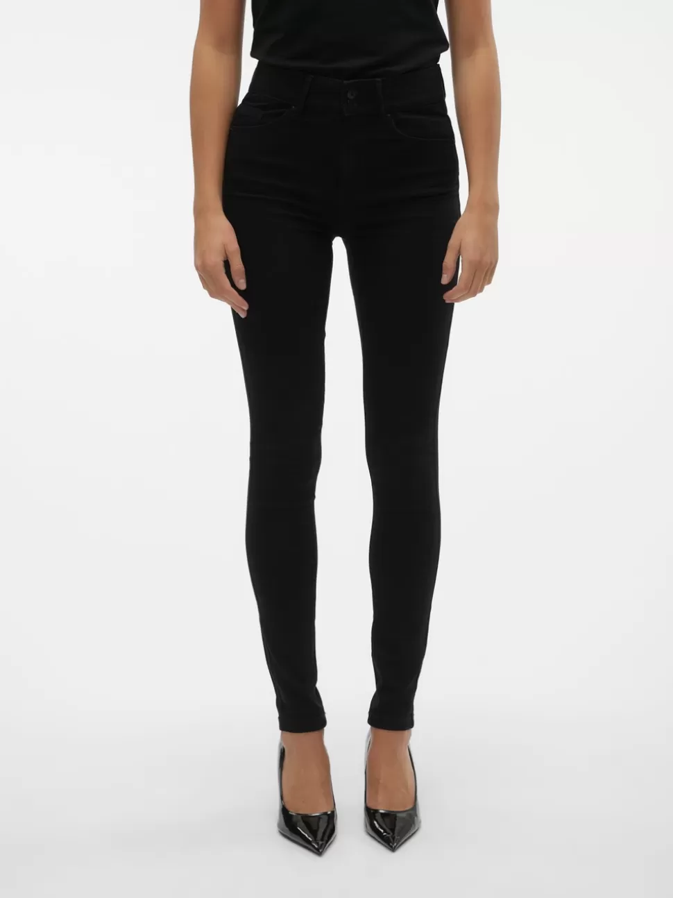 Jeans | Basics^VERO MODA VMSOPHIA Hög Midja Skinny Fit Jeans Black Denim