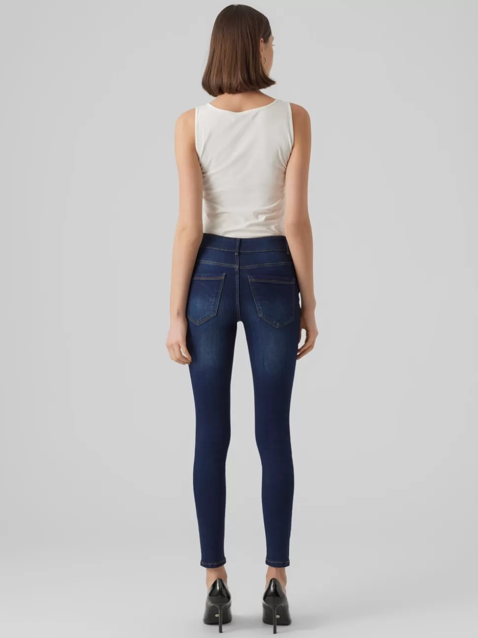Jeans^VERO MODA VMSOPHIA Hög Midja Skinny Fit Jeans Dark Blue Denim