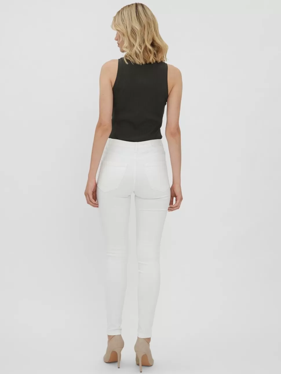 Jeans^VERO MODA VMSOPHIA Hög Midja Skinny Fit Jeans Bright White