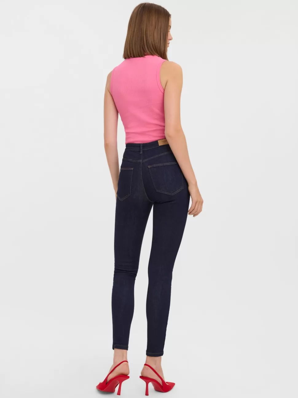 Jeans^VERO MODA VMSOPHIA Hög Midja Skinny Fit Jeans Dark Blue Denim