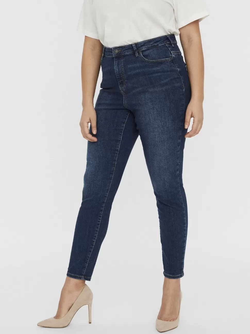 Jeans^VERO MODA VMSOPHIA Hög Midja Slim Fit Jeans Medium Blue Denim