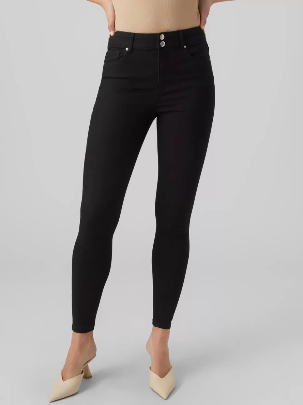 Jeans^VERO MODA VMSOPHIA Hög Midja Slim Fit Jeans Black Denim