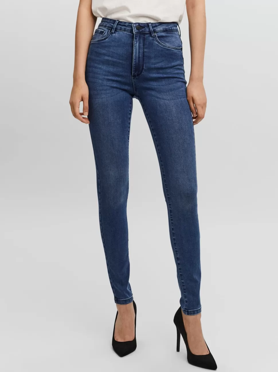 Jeans^VERO MODA VMSOPHIA Hög Midja Slim Fit Jeans Medium Blue Denim