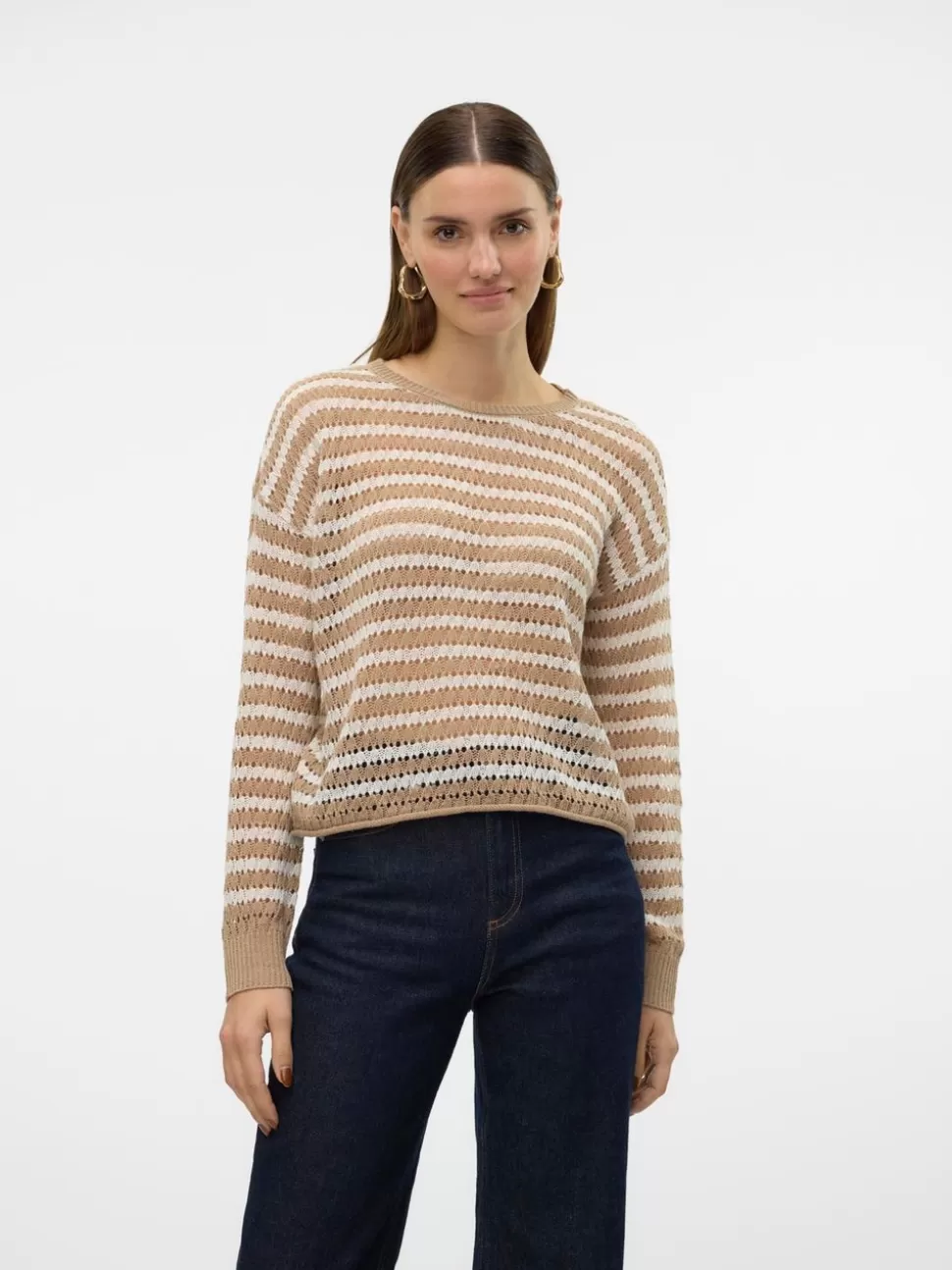 Stickat^VERO MODA VMSPRING Pullover Silver Mink