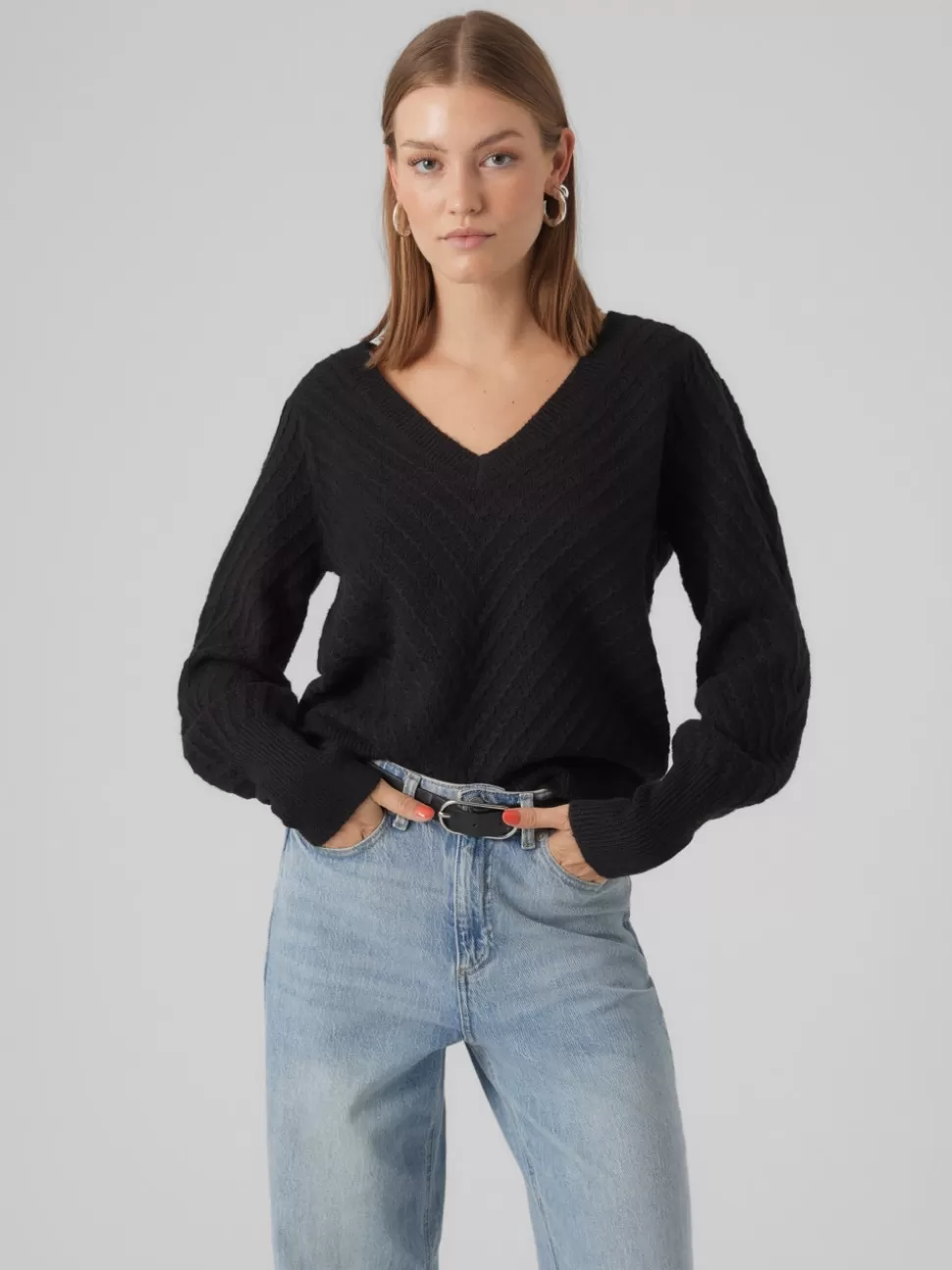 Stickat | Basics^VERO MODA VMSTINNA Pullover Black