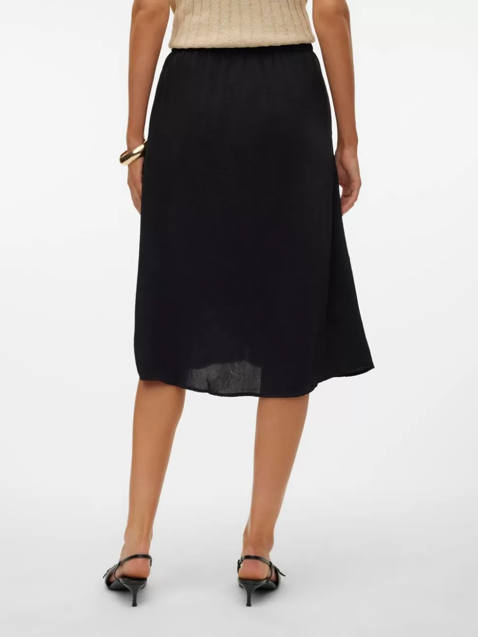 Kjolar^VERO MODA VMSUNNY Hög Midja Midikjol Black
