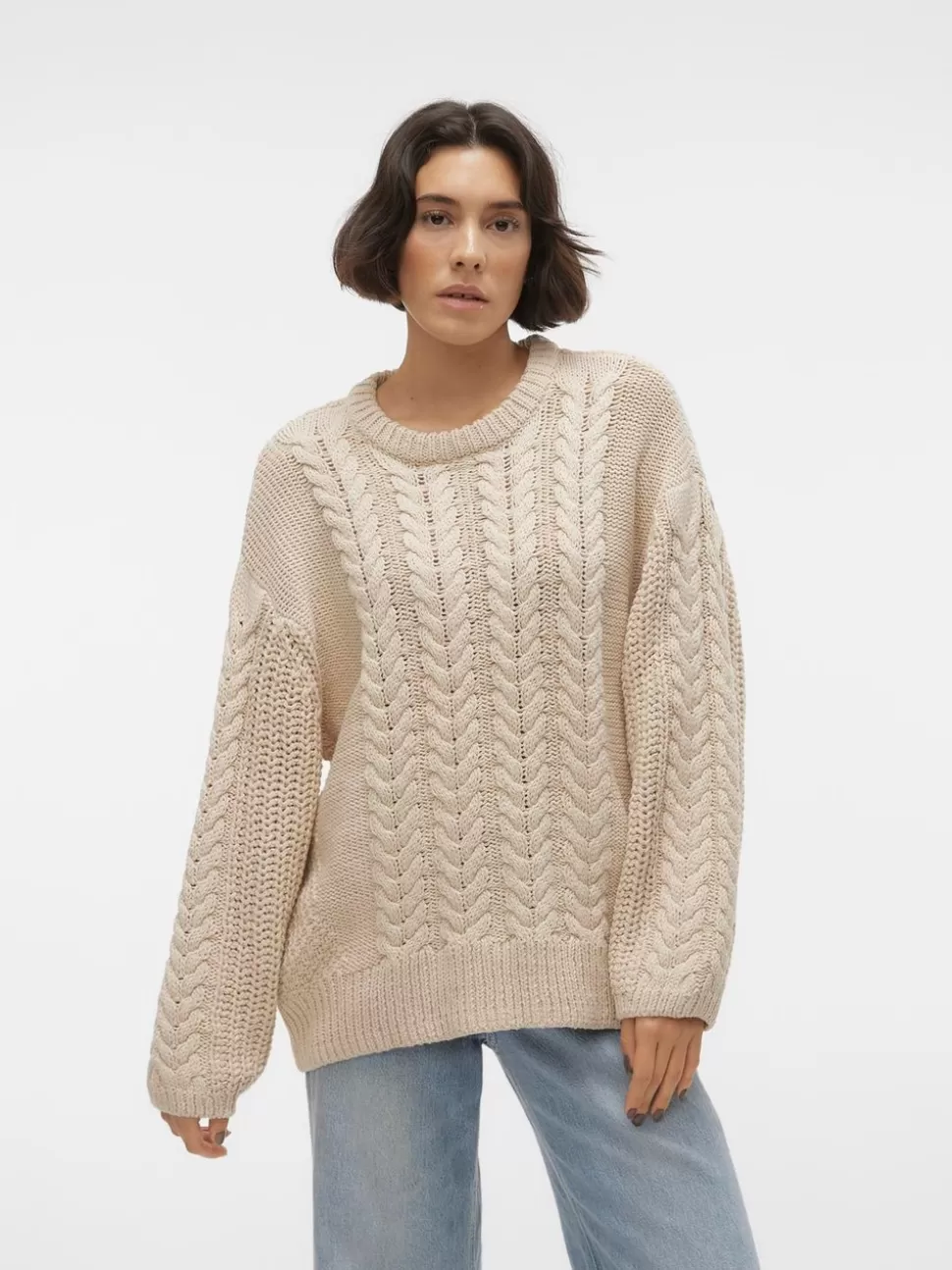 Stickat | Basics^VERO MODA VMSVEACABLE Pullover Oatmeal