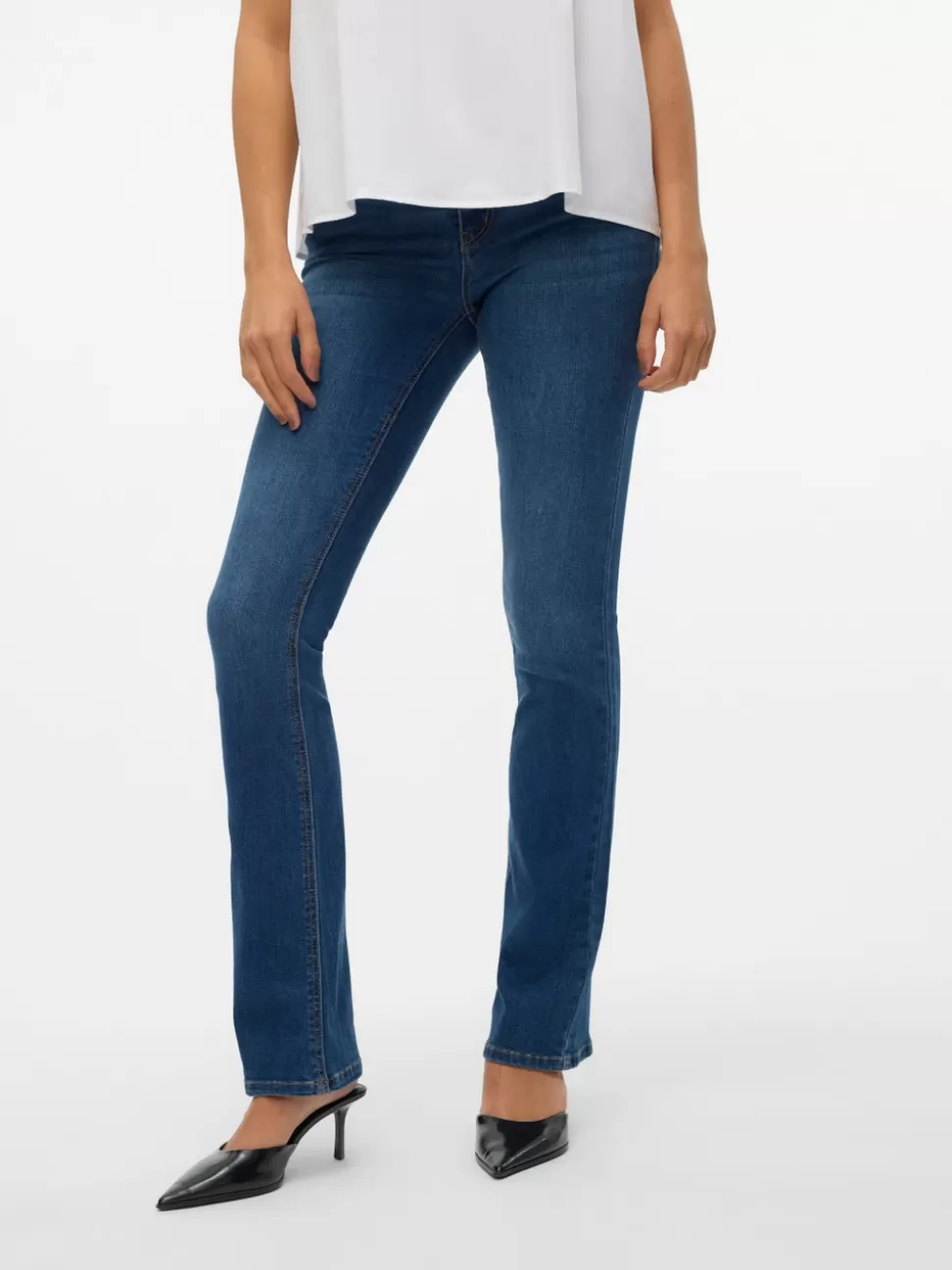 Jeans^VERO MODA VMSYLVIA Låg Midja Bootcut Fit Jeans Dark Blue Denim