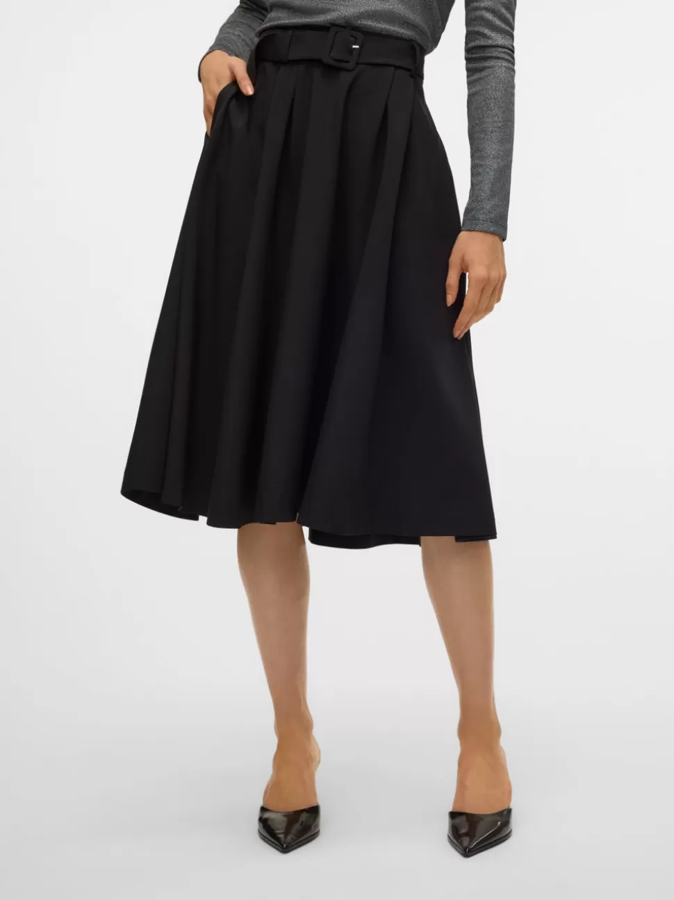 Kjolar^VERO MODA VMTARISA Hög Midja Lång Kjol Black
