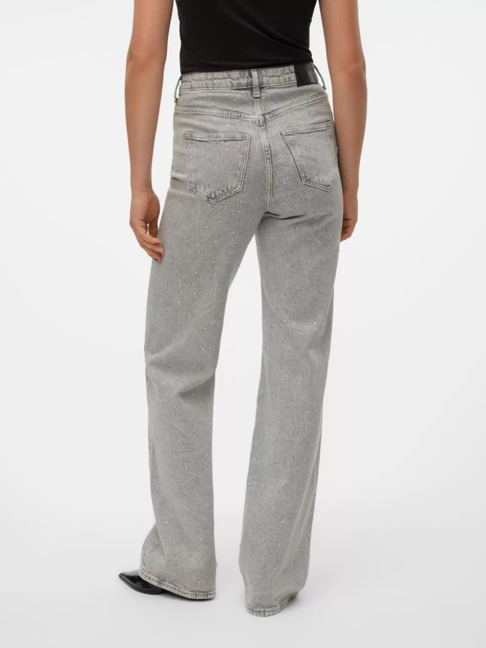 Jeans^VERO MODA VMTESSA Hög Midja Vid Passform Jeans Medium Grey Denim