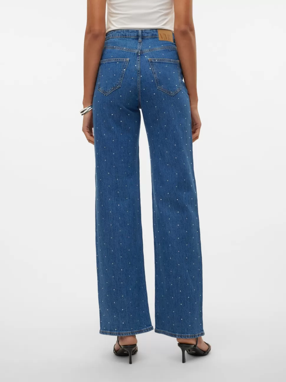 Jeans^VERO MODA VMTESSA Hög Midja Vid Passform Jeans Medium Blue Denim