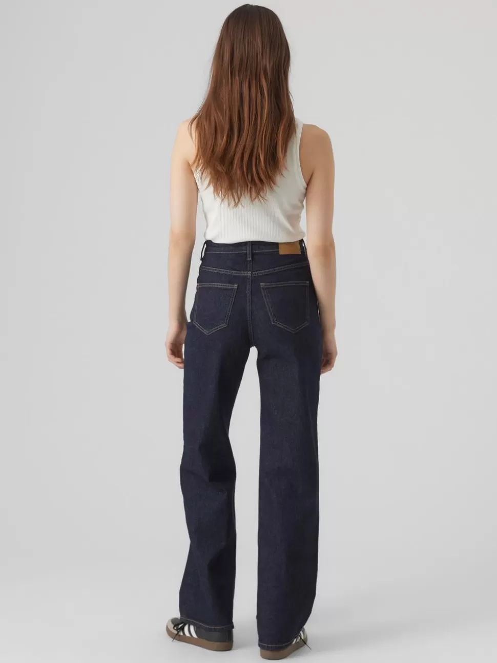 Jeans | Basics^VERO MODA VMTESSA Hög Midja Vid Passform Jeans Dark Blue Denim