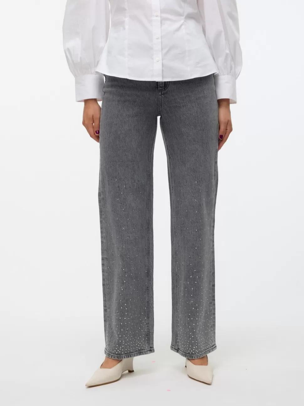Jeans^VERO MODA VMTESSA Hög Midja Vida Ben Jeans Light Grey Denim