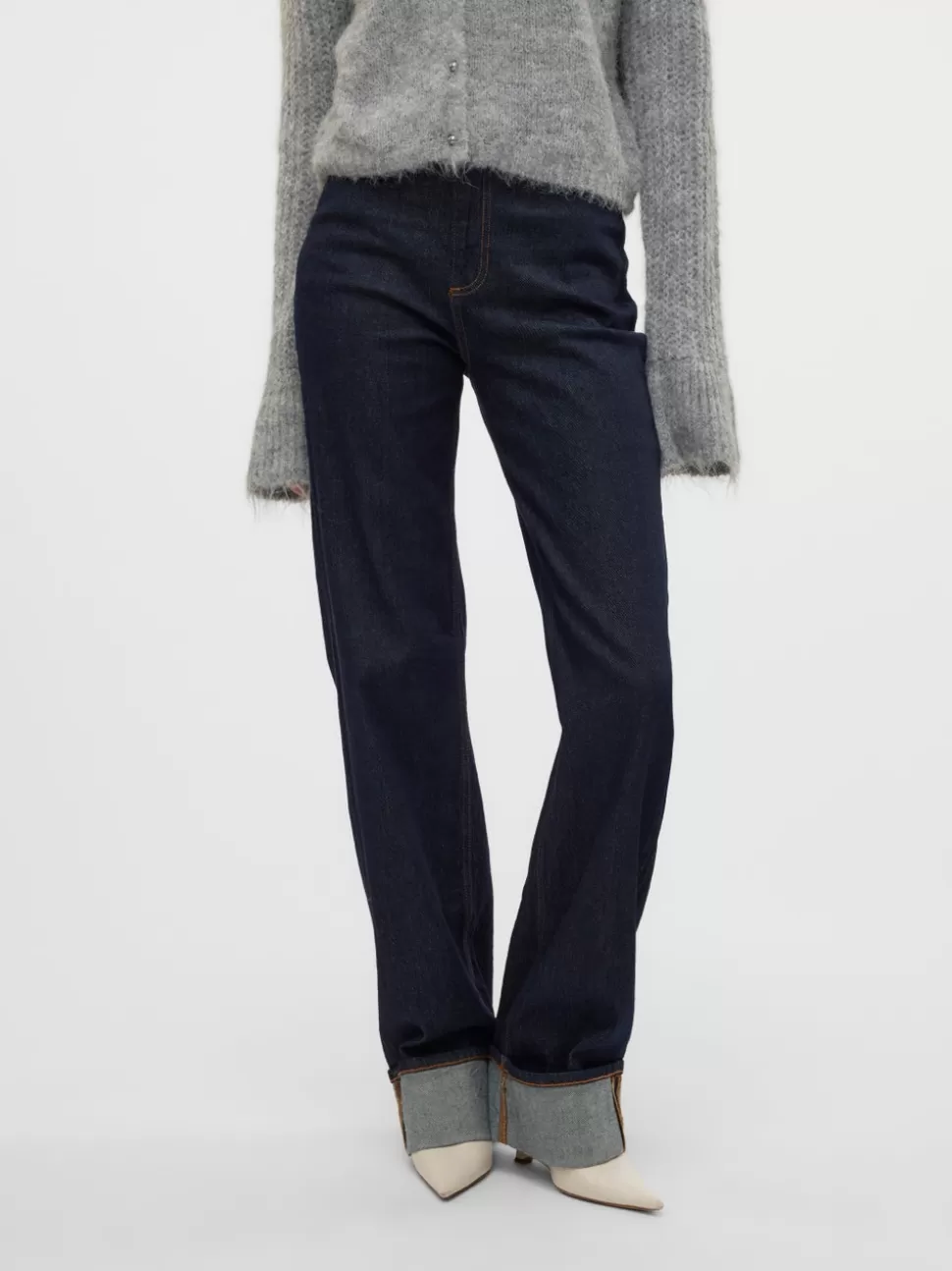 Jeans^VERO MODA VMTESSA Hög Midja Vida Ben Jeans Dark Blue Denim