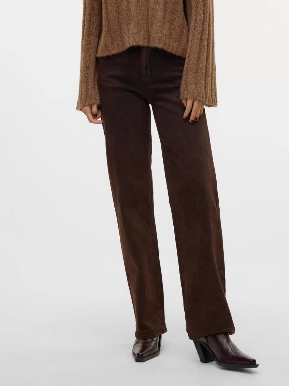 Jeans^VERO MODA VMTESSA Hög Midja Vida Ben Jeans Chocolate Torte