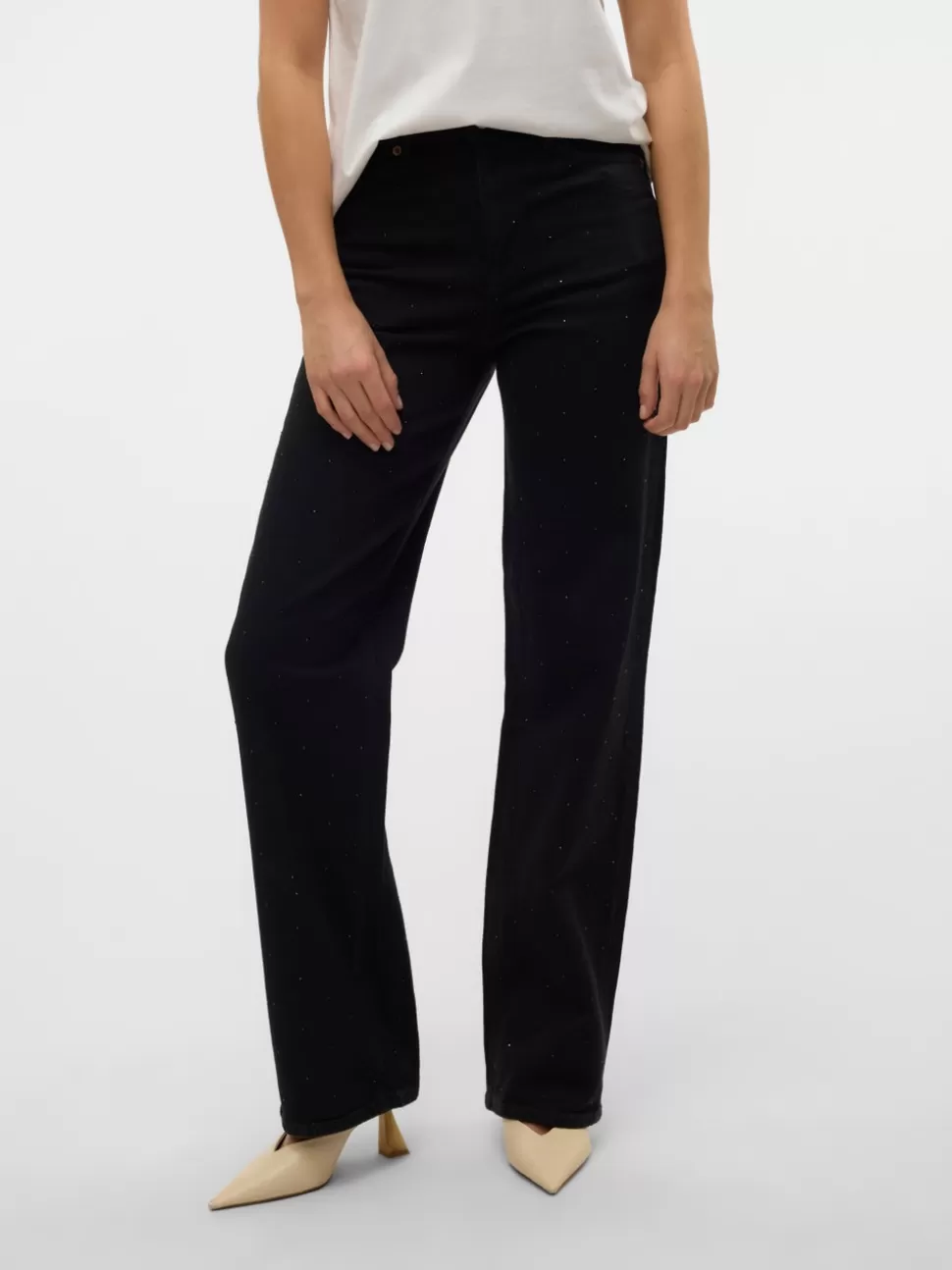 Jeans^VERO MODA VMTESSA Hög Midja Vida Ben Jeans Black