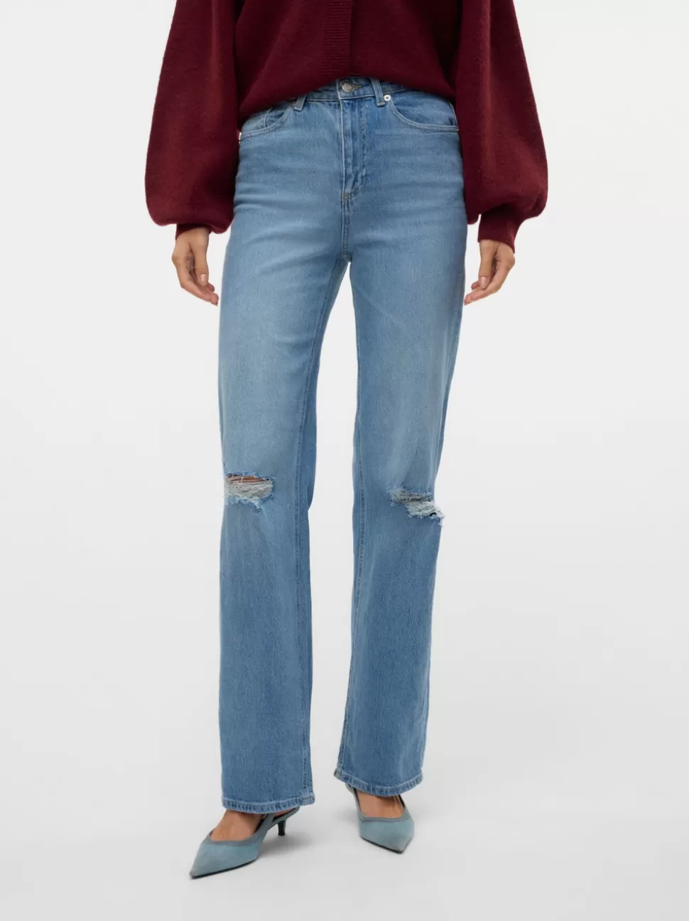 Jeans^VERO MODA VMTESSA Hög Midja Vida Ben Jeans Medium Blue Denim