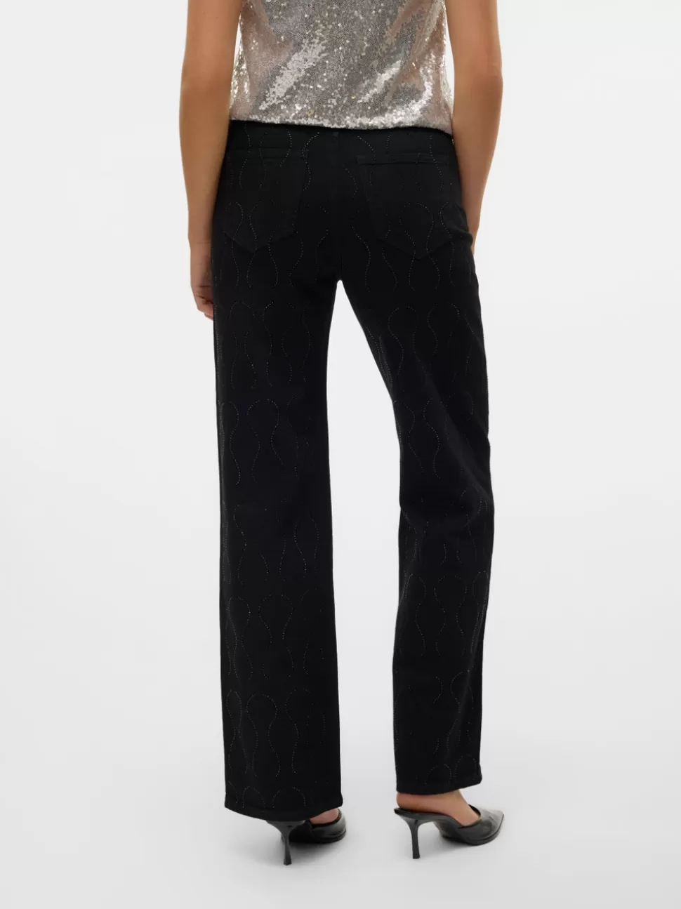 Jeans^VERO MODA VMTESSA Hög Midja Vida Ben Jeans Black Denim