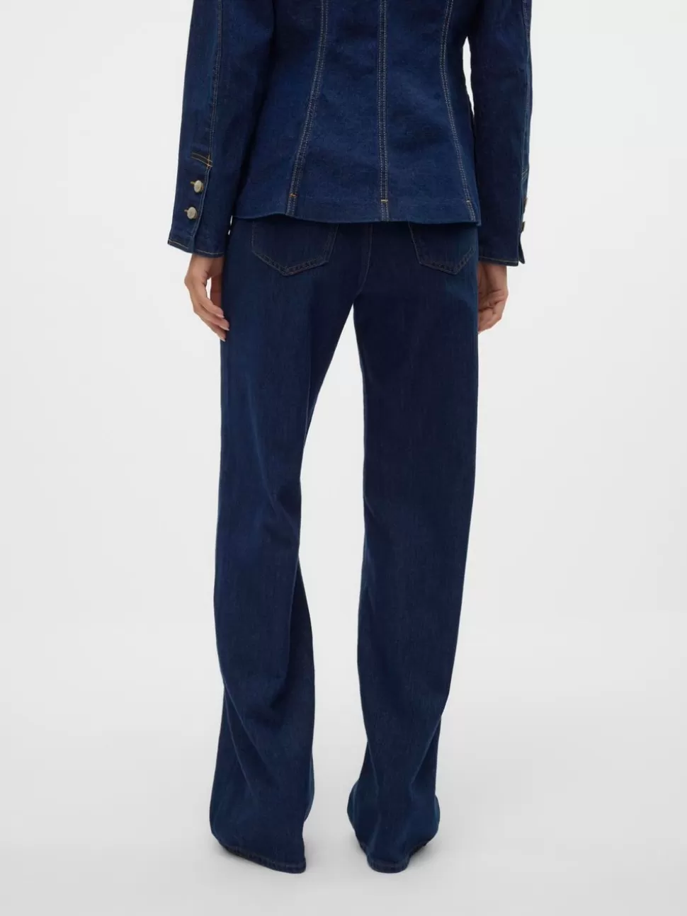 Jeans^VERO MODA VMTESSA Hög Midja Vida Ben Jeans Dark Blue Denim