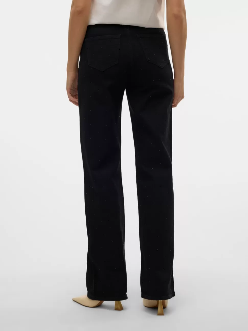 Jeans^VERO MODA VMTESSA Hög Midja Vida Ben Jeans Black
