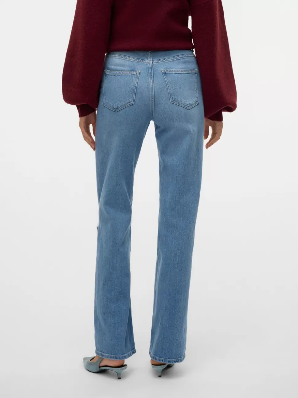 Jeans^VERO MODA VMTESSA Hög Midja Vida Ben Jeans Medium Blue Denim