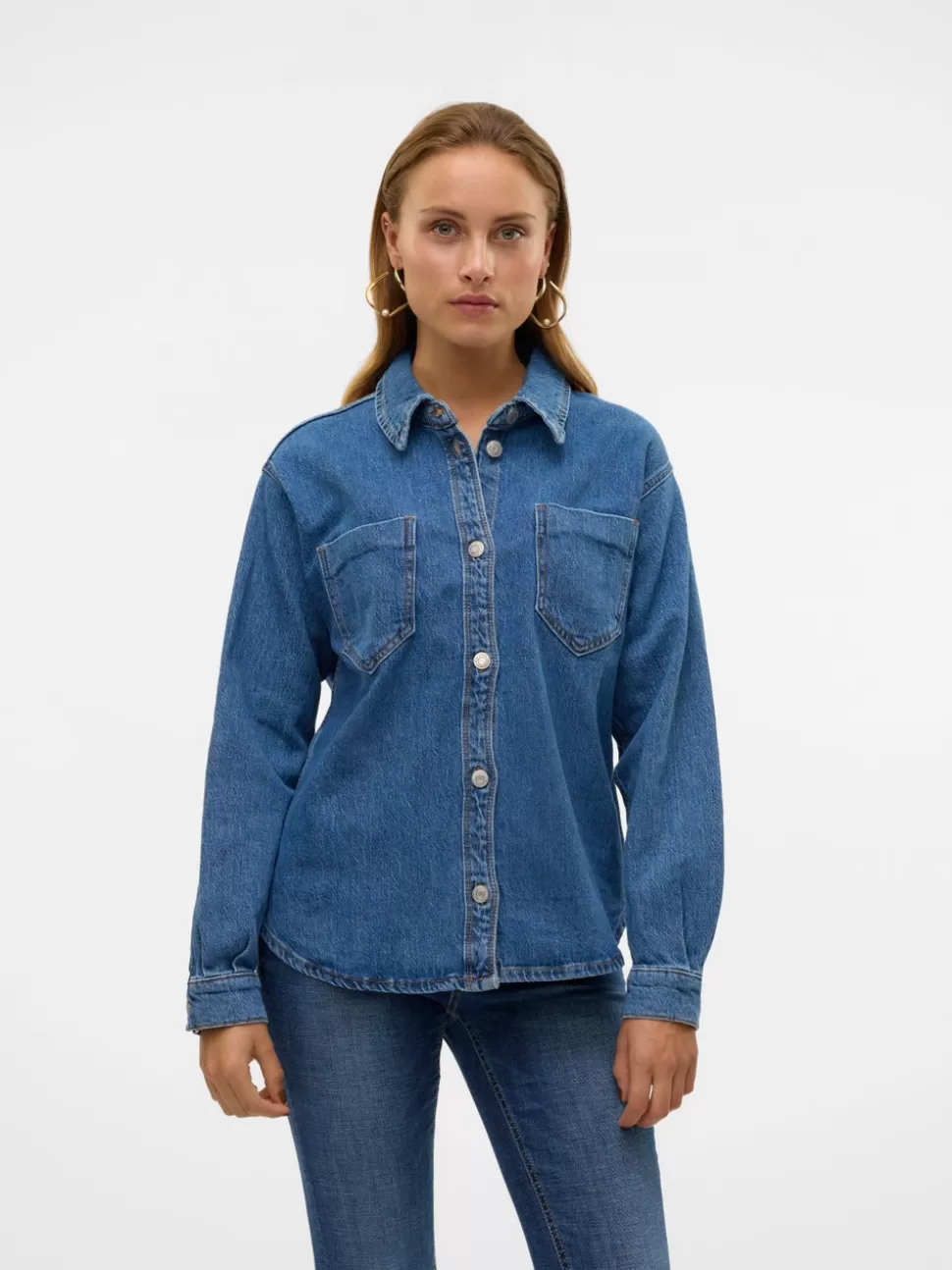 Skjortor | Toppar^VERO MODA VMTESSIE Denimskjorta Medium Blue Denim