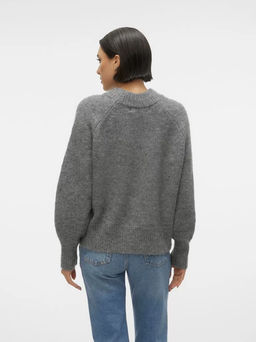 Stickat^VERO MODA VMTINI Pullover Medium Grey Melange