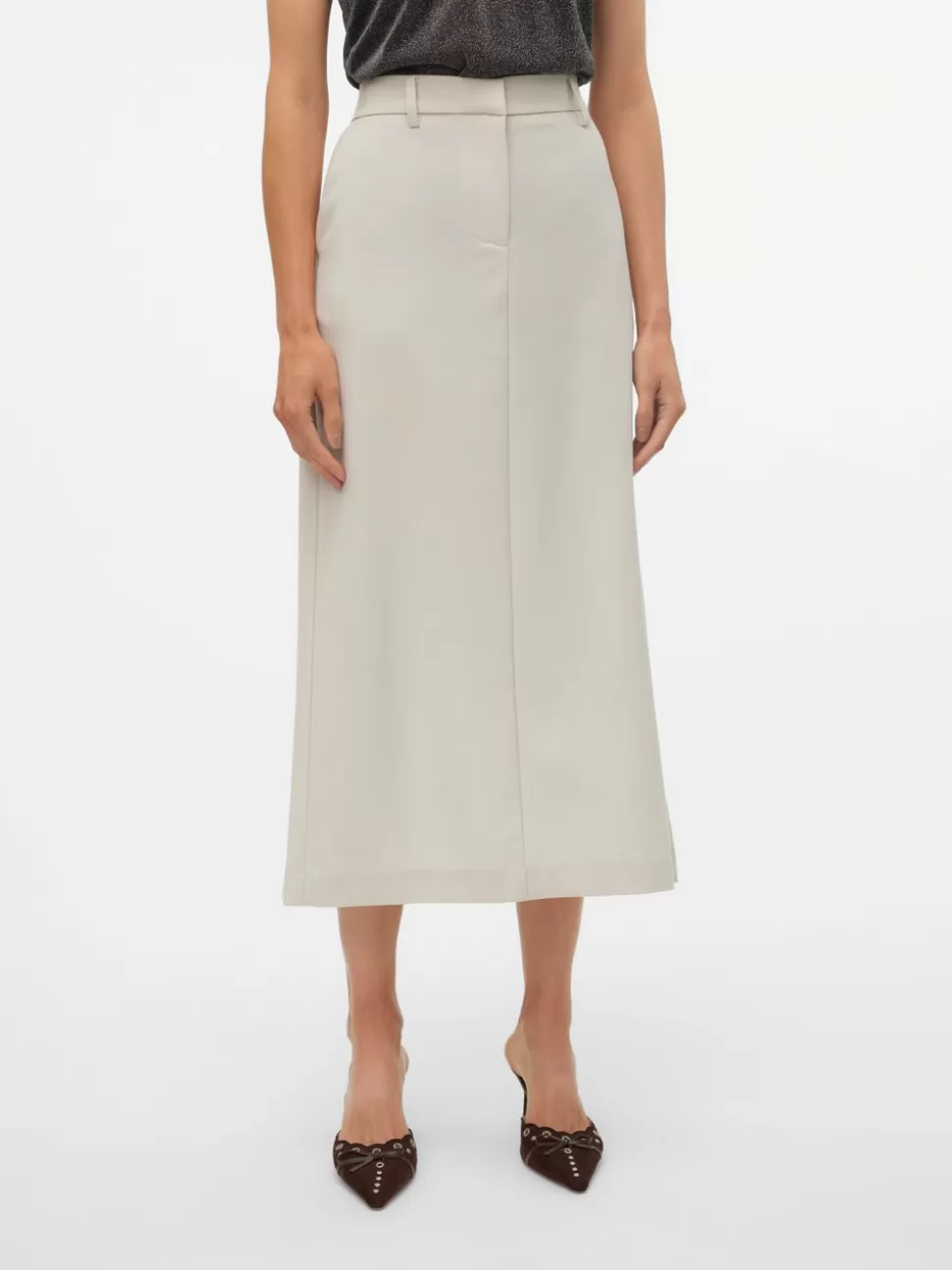 Kjolar^VERO MODA VMTROIAN Medelhög Midja Lång Kjol Silver Lining