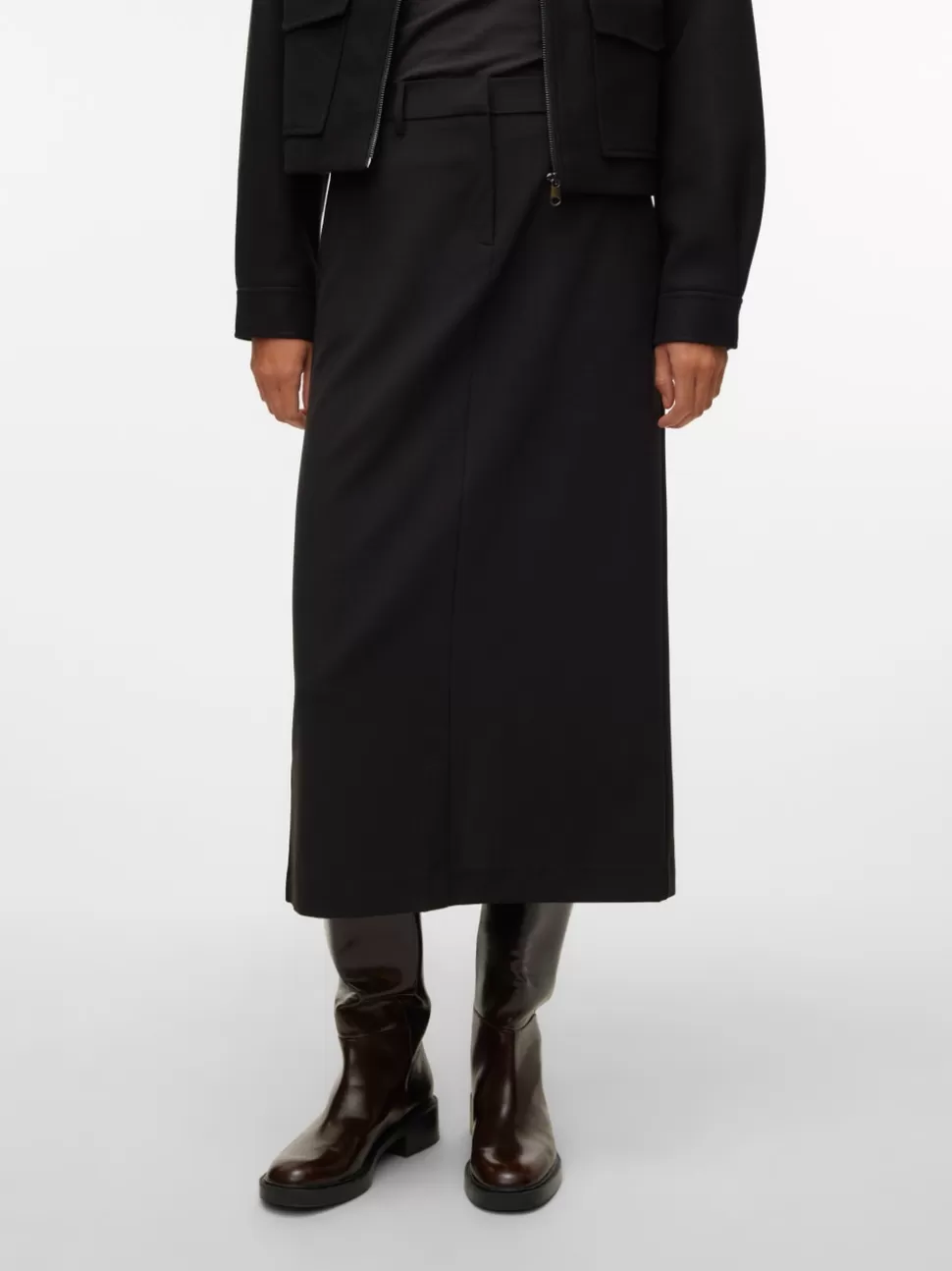 Kjolar^VERO MODA VMTROIAN Medelhög Midja Lång Kjol Black