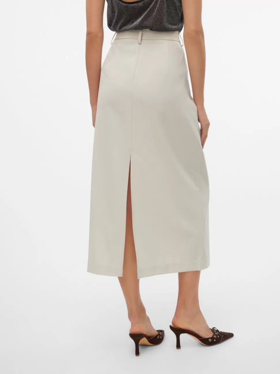 Kjolar^VERO MODA VMTROIAN Medelhög Midja Lång Kjol Silver Lining