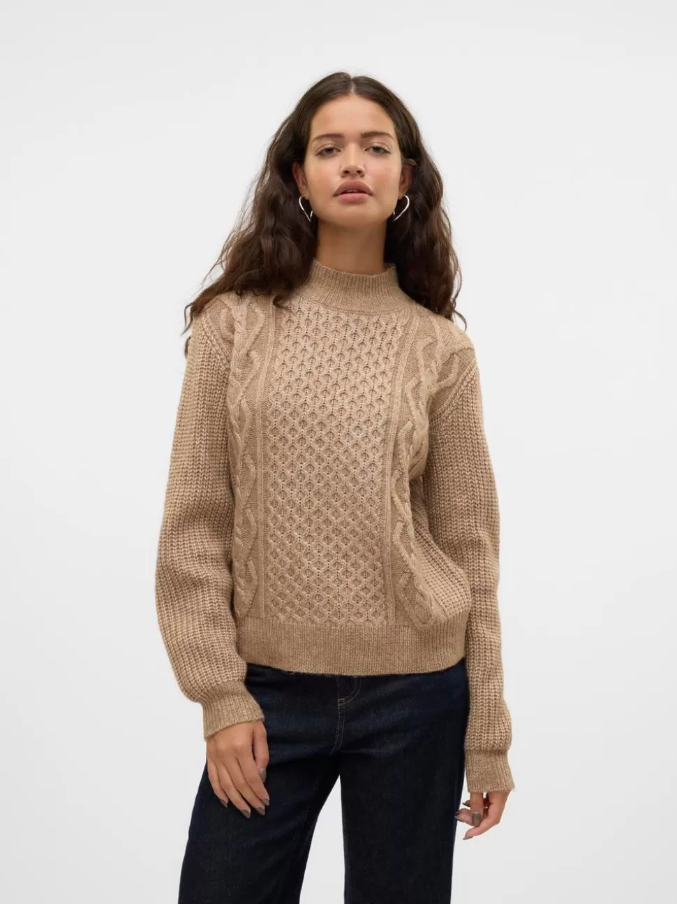 Stickat^VERO MODA VMUNIVERSE Pullover Silver Mink