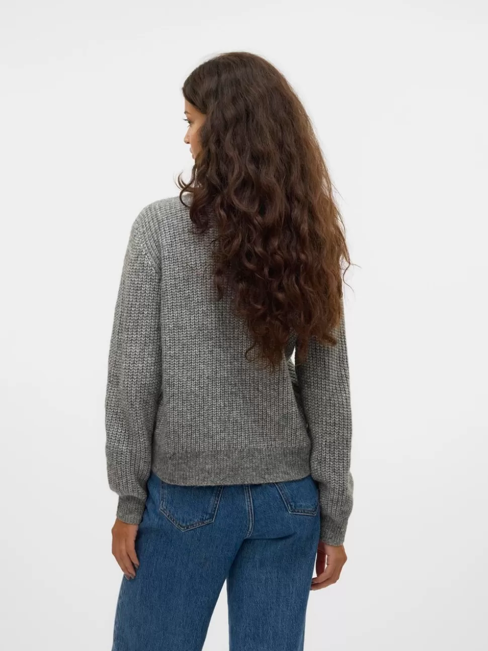 Stickat^VERO MODA VMUNIVERSE Pullover Medium Grey Melange