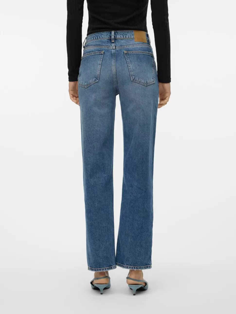 Jeans^VERO MODA VMVALERIE Medelhög Midja Avslappnad Jeans Medium Blue Denim