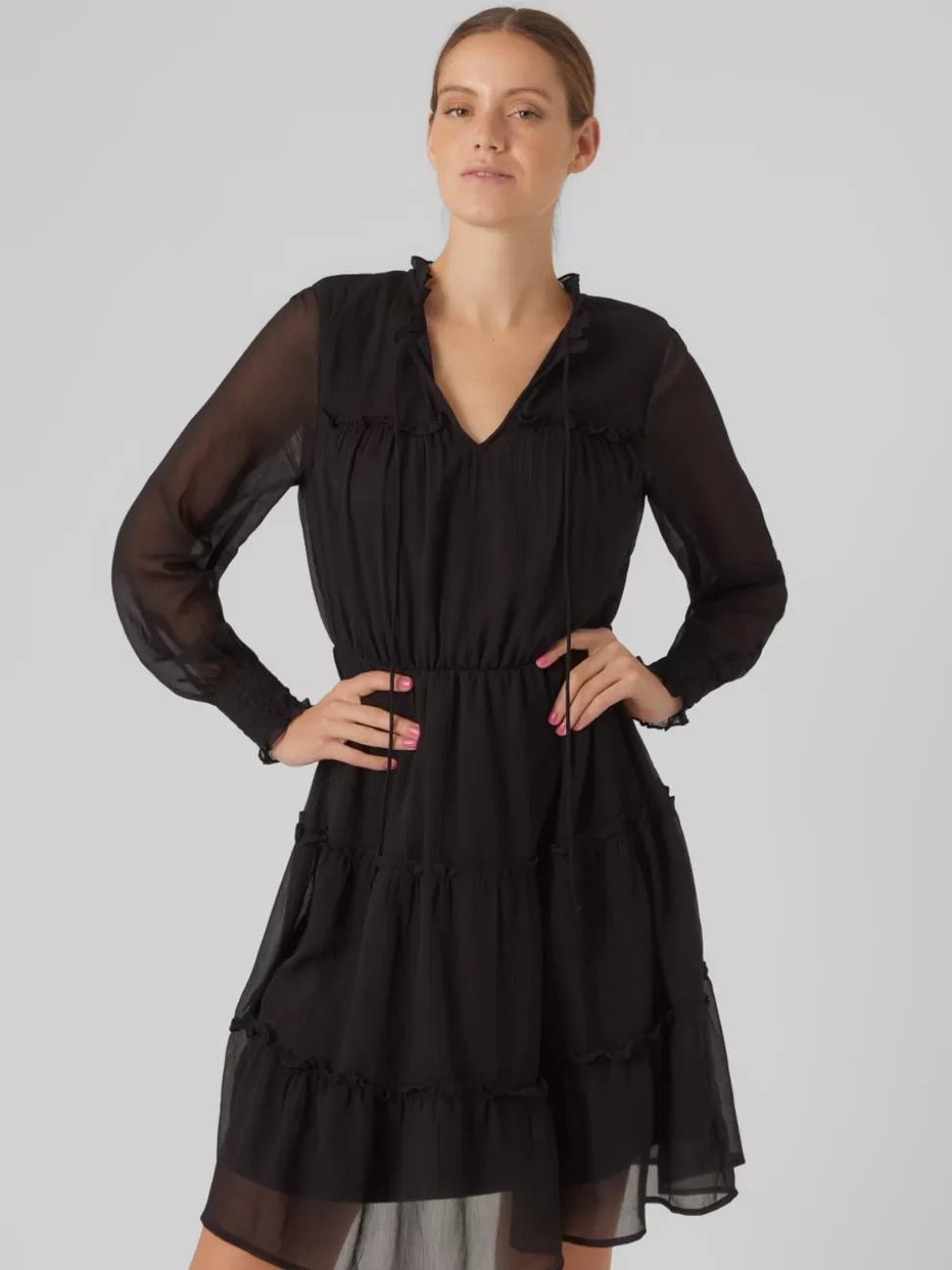 Klänningar^VERO MODA VMVANESSA Kort Klänning Black