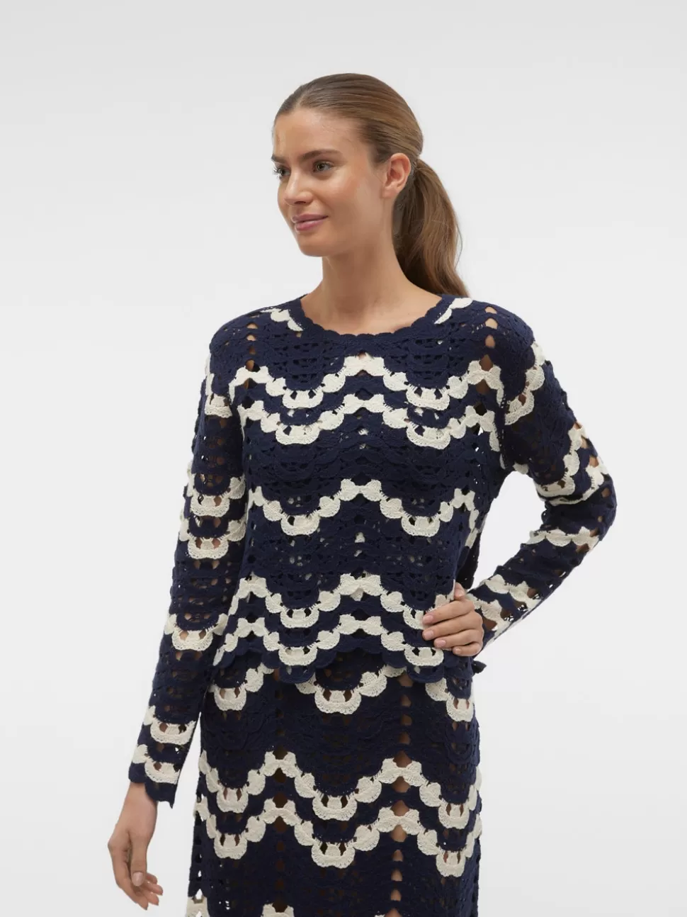 Stickat | Toppar^VERO MODA VMVENUS Pullover Navy Blazer