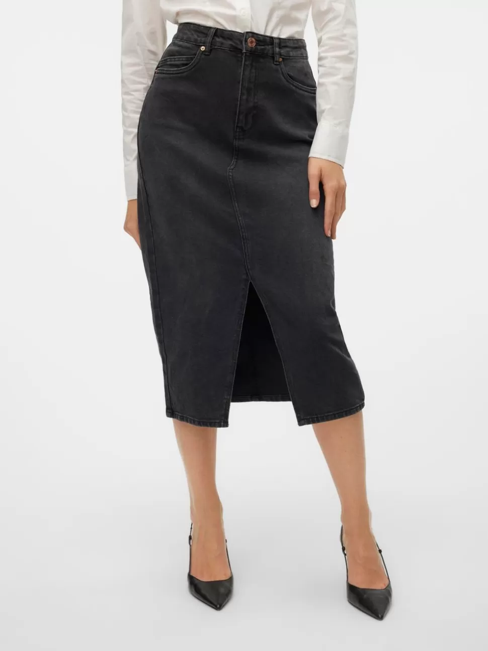 Kjolar | Basics^VERO MODA VMVERI Hög Midja Midikjol Black