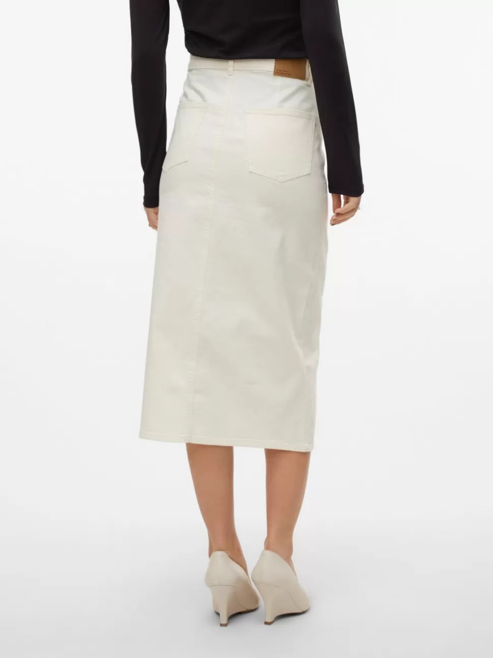 Kjolar | Basics^VERO MODA VMVERI Hög Midja Midikjol Cloud Dancer