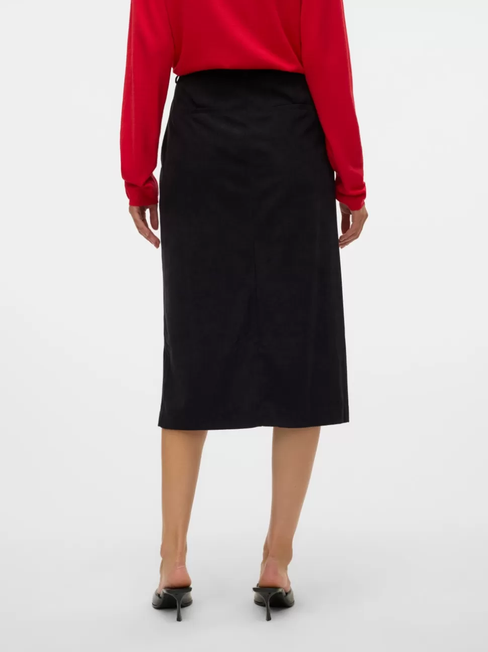 Kjolar^VERO MODA VMVILJA Hög Midja Midikjol Black